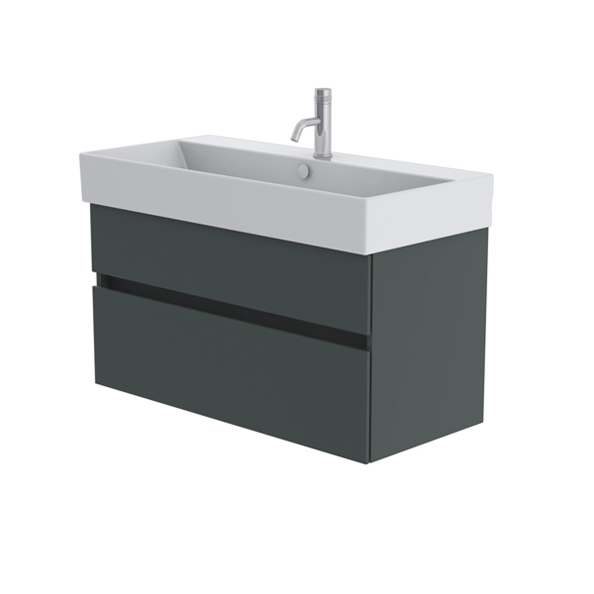 Catalano Premium 100cm 1 Drawer Vanity Unit Basalt Grey