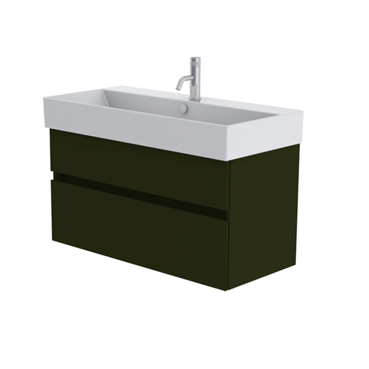 Catalano Premium 100cm 1 Drawer Vanity Unit Olive Green