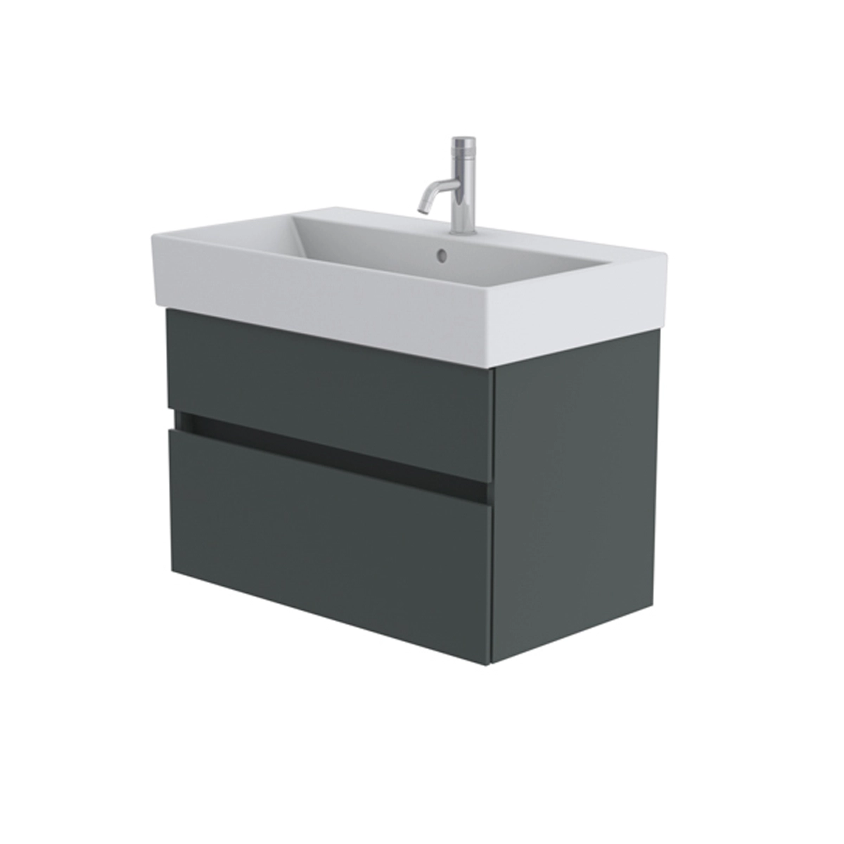 Catalano Premium 80cm 1 Drawer Vanity Unit Basalt Grey