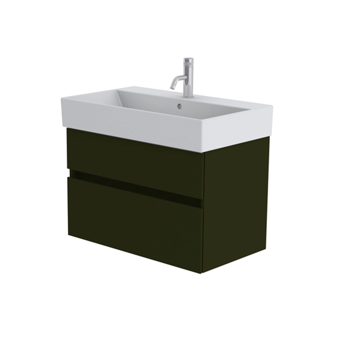 Catalano Premium 80cm 1 Drawer Vanity Unit Olive Green