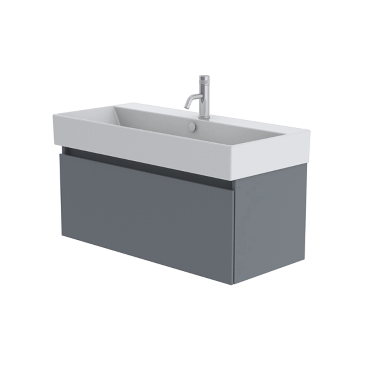 Catalano Premium 100cm 1 Drawer Vanity Unit Telegrey