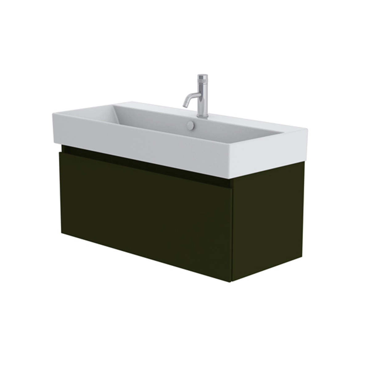 Catalano Premium 100cm 1 Drawer Vanity Unit Olive Green