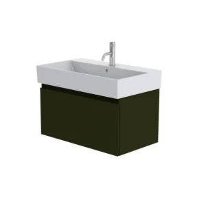 Catalano Premium 80cm 1 Drawer Vanity Unit Olive Green