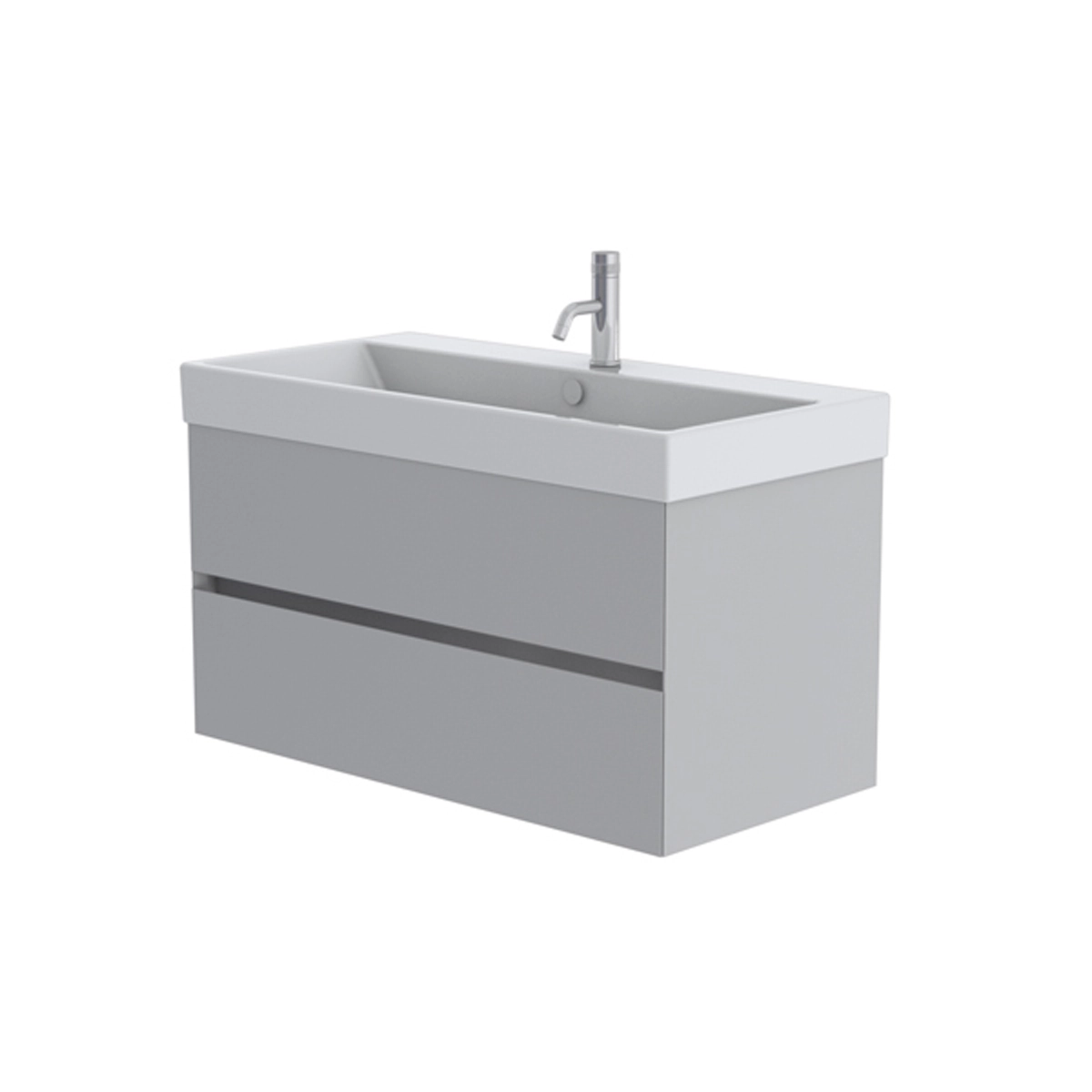 Catalano Zero 100cm 2 Drawer Vanity Unit Light Grey