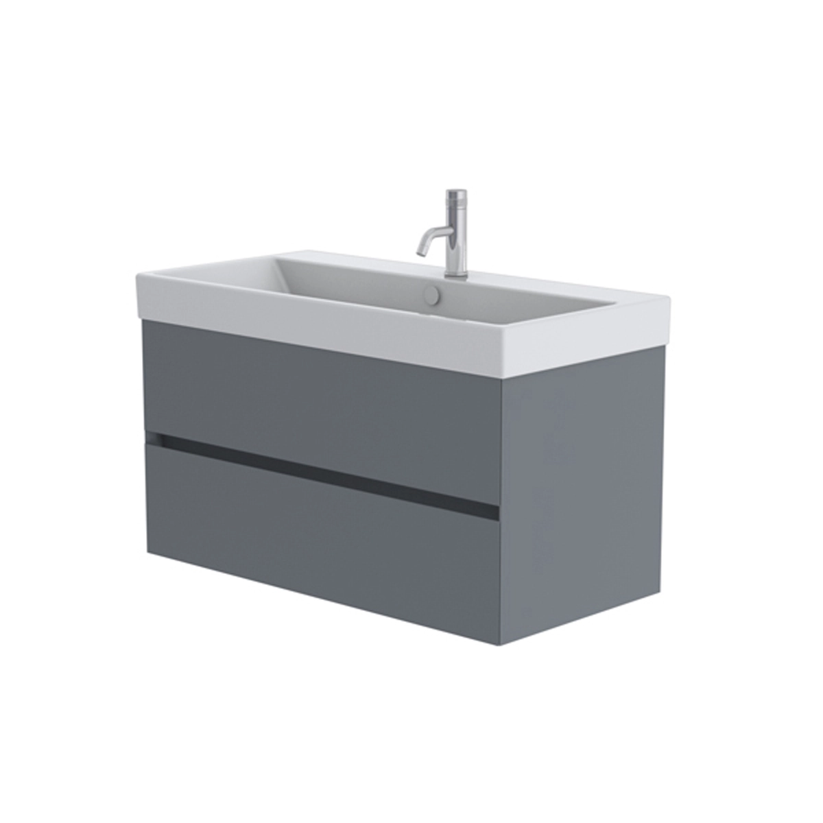 Catalano Zero 100cm 2 Drawer Vanity Unit Telegrey