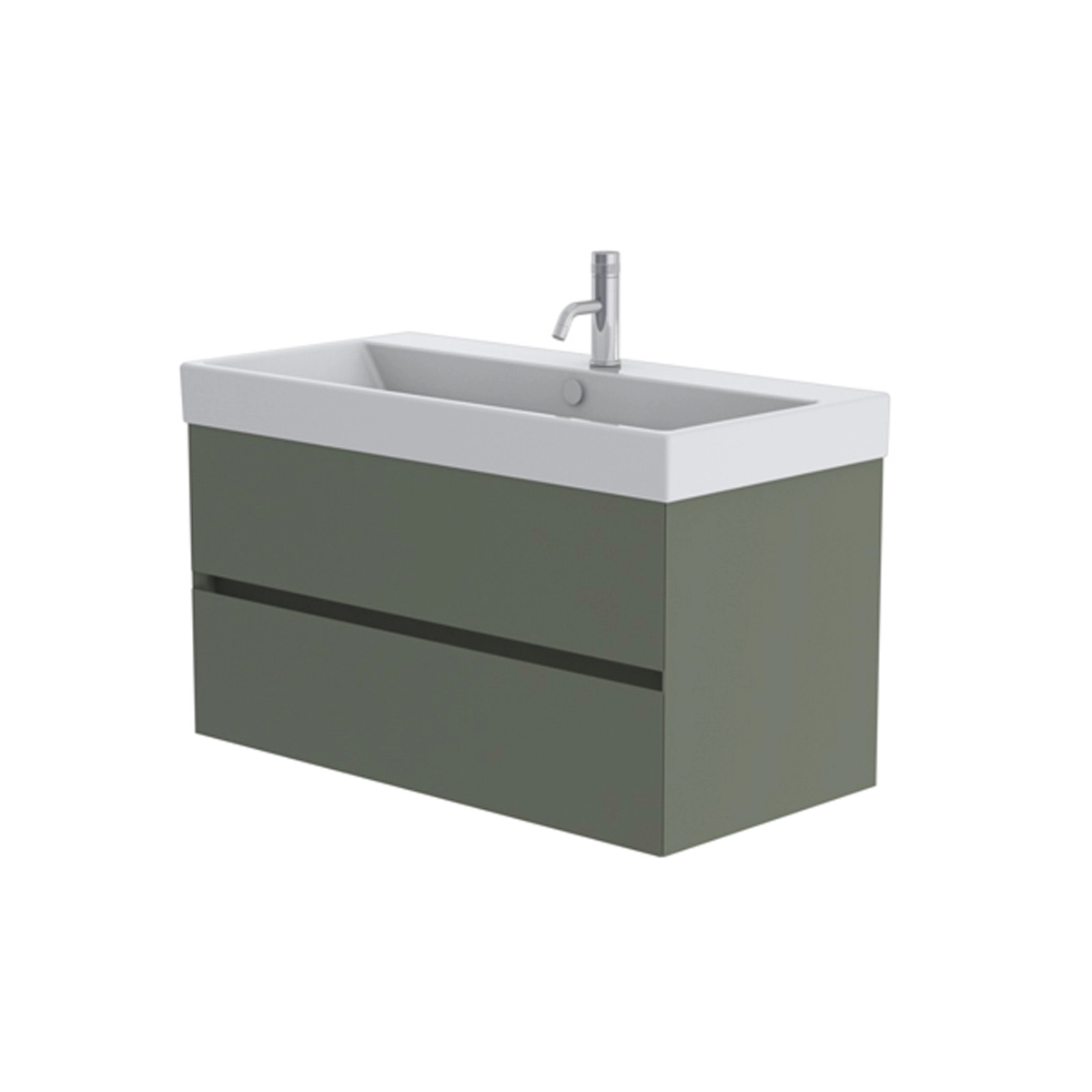 Catalano Zero 100cm 2 Drawer Vanity Unit Cement Grey