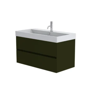 Catalano Zero 100cm 2 Drawer Vanity Unit Olive Green