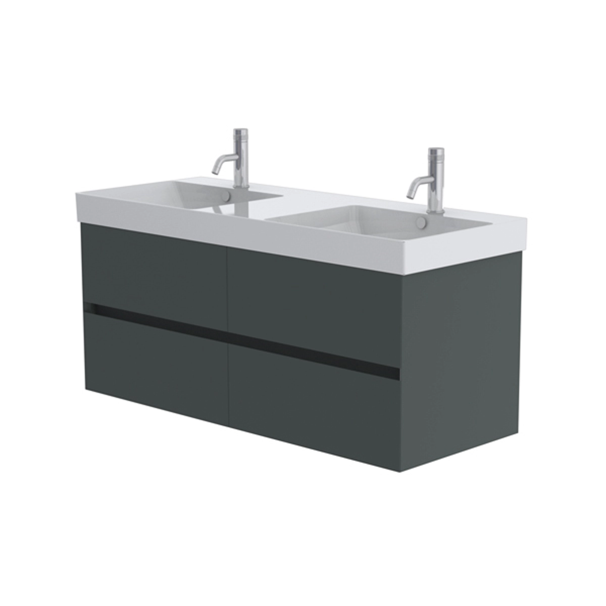 Catalano Zero 125cm 2 Drawer Vanity Unit Basalt Grey