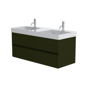 Catalano Zero 125cm 2 Drawer Vanity Unit Olive Green