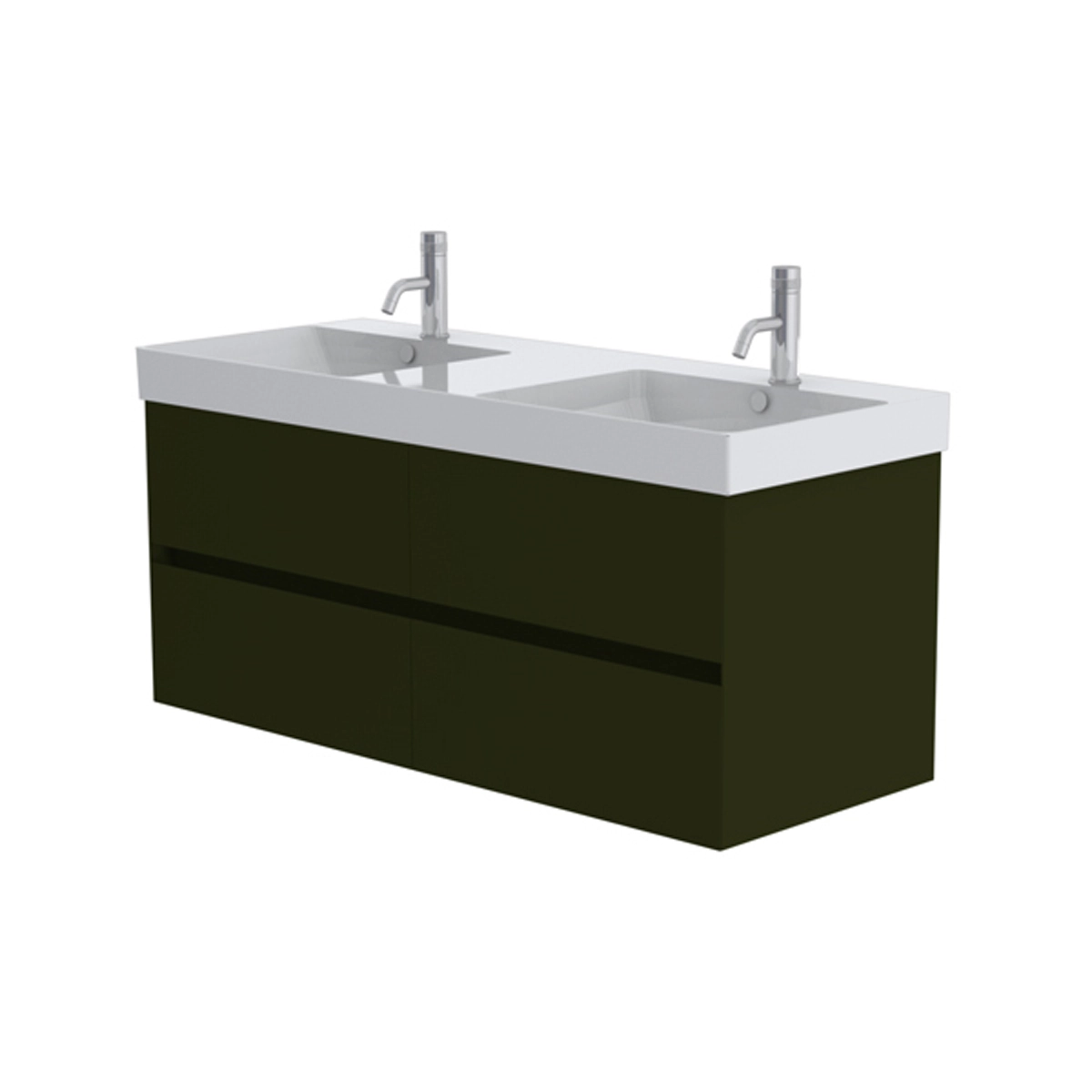 Catalano Zero 125cm 2 Drawer Vanity Unit Olive Green