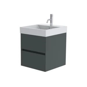 Catalano Zero 50cm 2 Drawer Vanity Unit Basalt Grey