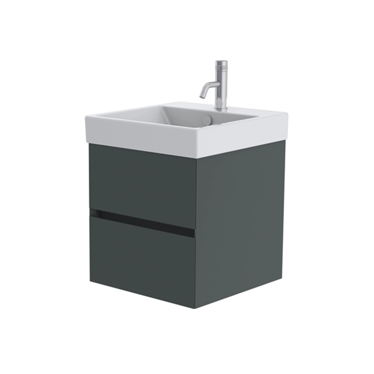 Catalano Zero 50cm 2 Drawer Vanity Unit Basalt Grey