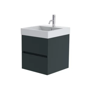 Catalano Zero 50cm 2 Drawer Vanity Unit Green Blue