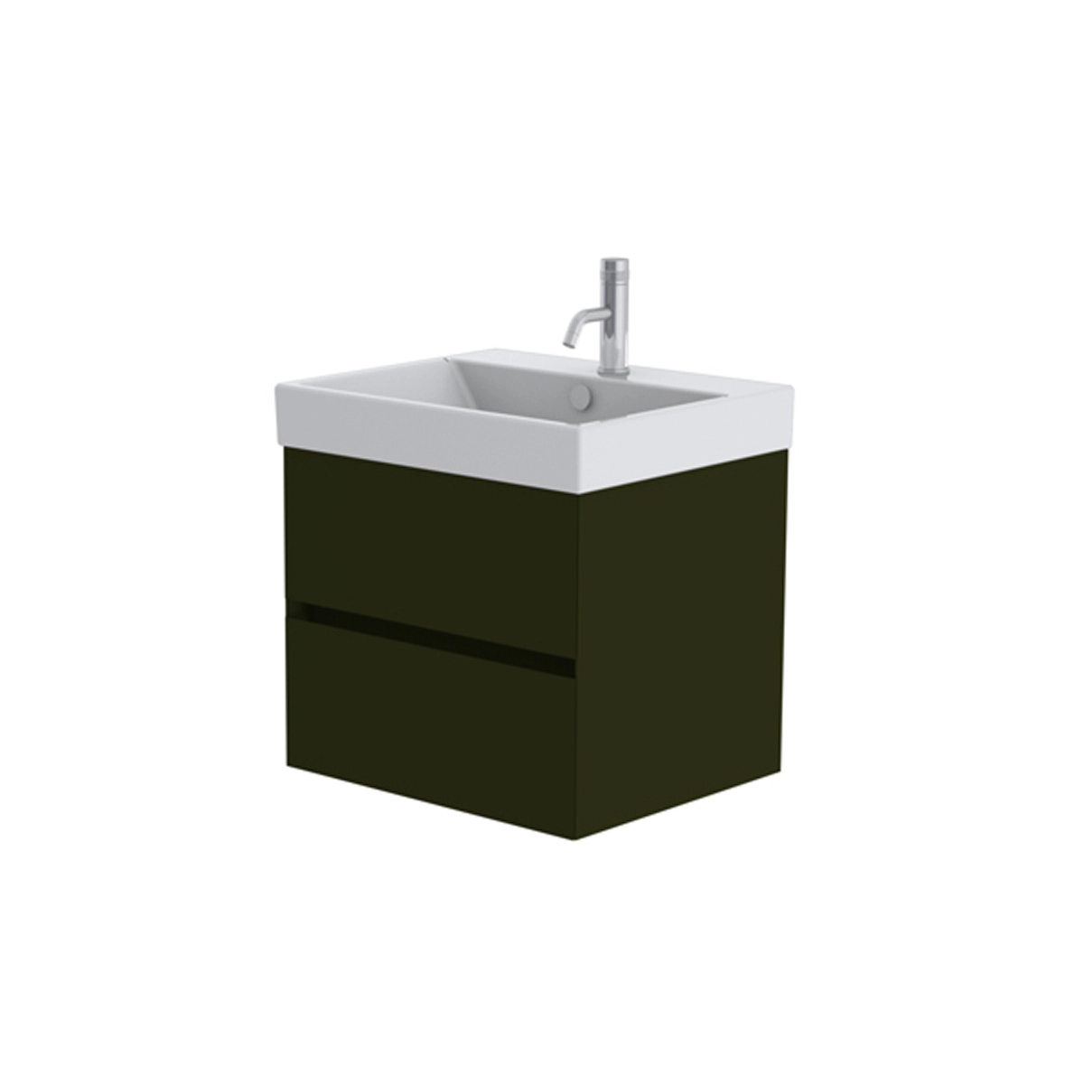 Catalano Zero 60cm 2 Drawer Vanity Unit Olive Green