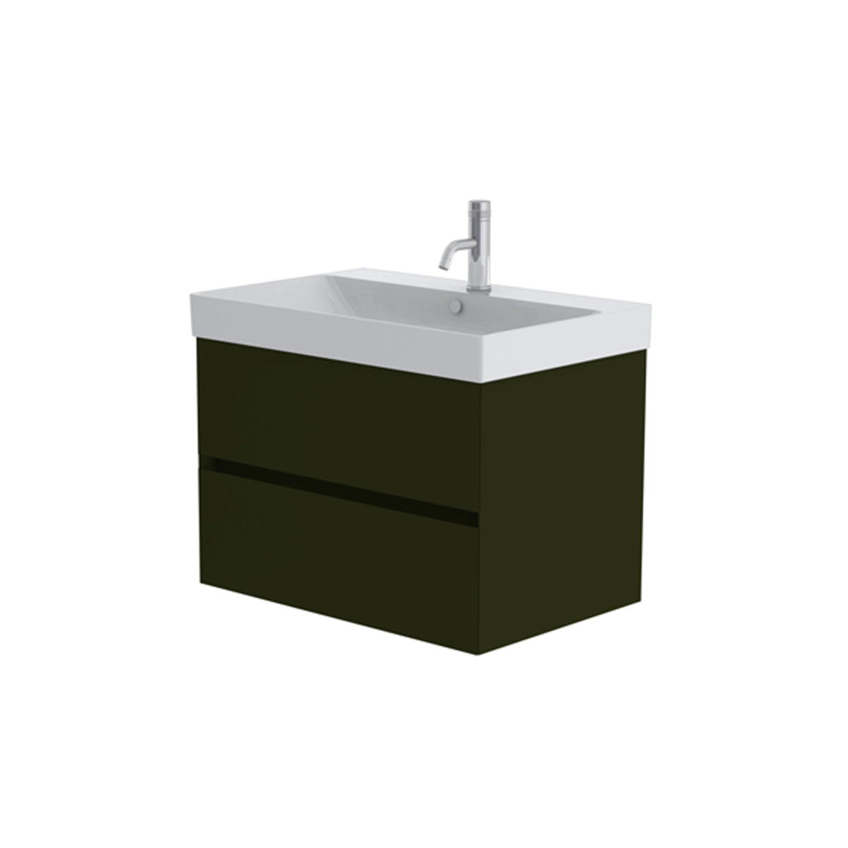 Catalano Zero 75cm 2 Drawer Vanity Unit Olive Green