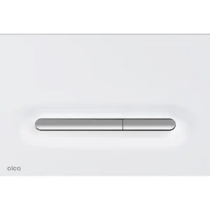 Alca Linka flush plate - matt white/matt chrome