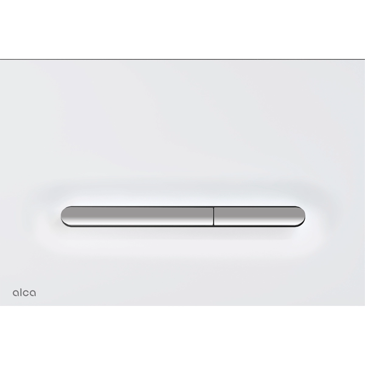 Alca Linka flush plate - matt white/matt chrome