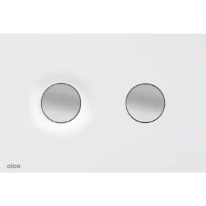 Alca Dot Dot flush plate - matt white/matt chrome