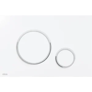 Alca thin flush plate (round) - matt white/chrome