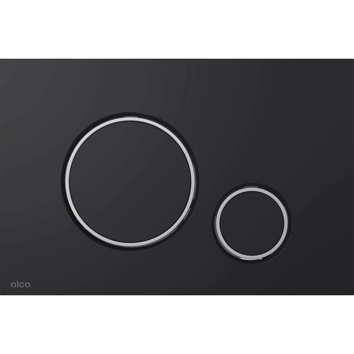 Alca thin flush plate (round) - black/chrome