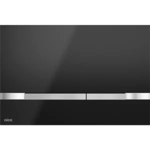 Alca Stripe glass flat flush plate - black