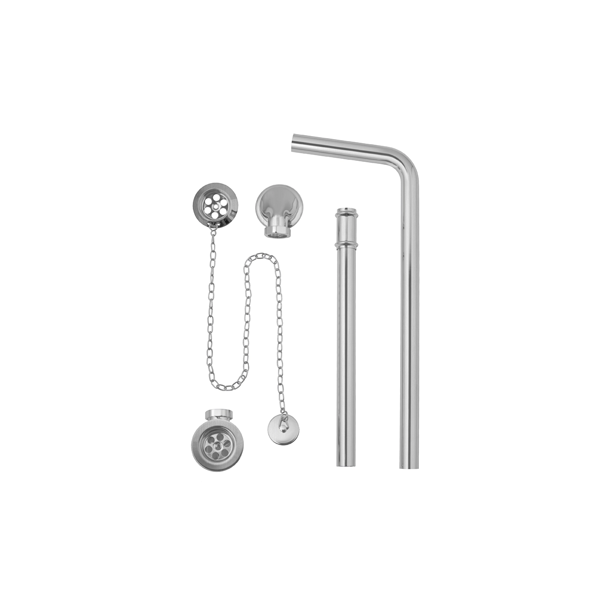 BC Designs Plug & Chain Exposed Ext Bath Waste - Brushed Chrome