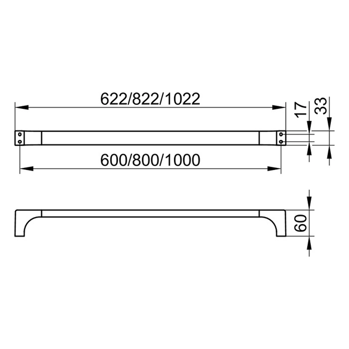 Keuco Edition 11 Bath Towel Rail 80cm - Image 2