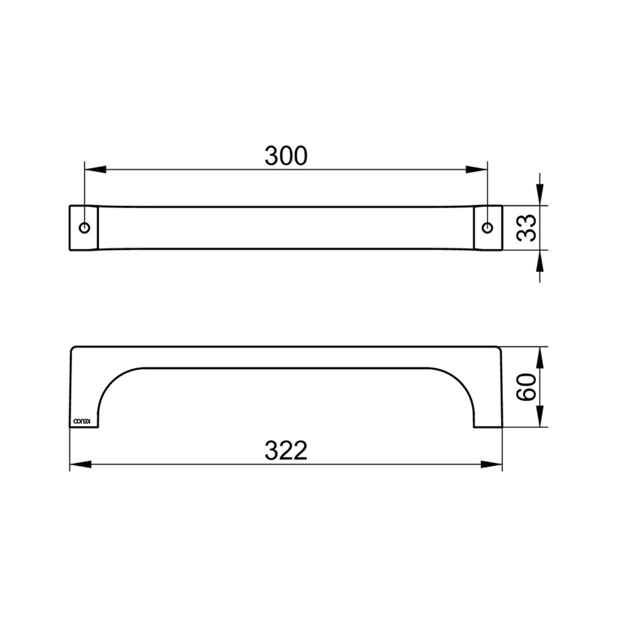 Keuco Edition 11 Towel Rail 30cm - Image 2