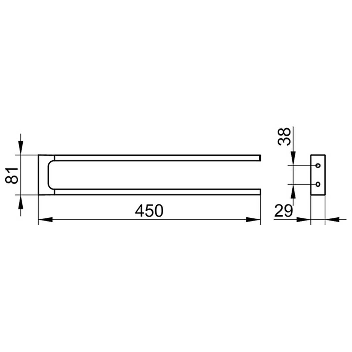 Keuco Edition 11 Towel Holder 45cm - Image 2
