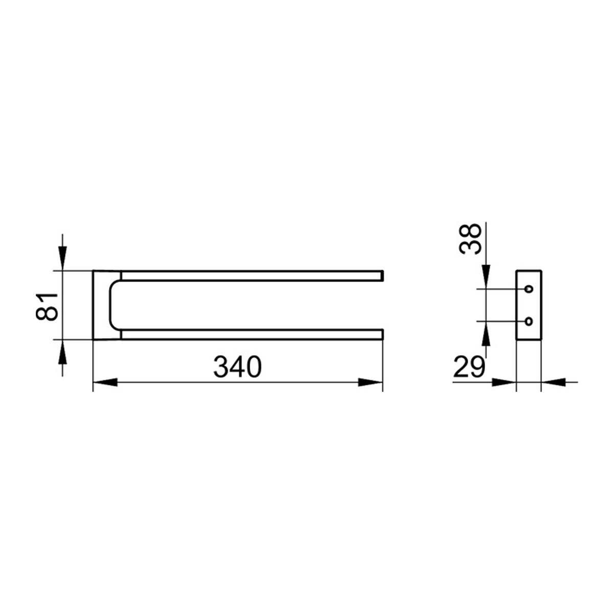 Keuco Edition 11 Towel Holder 34cm - Image 2
