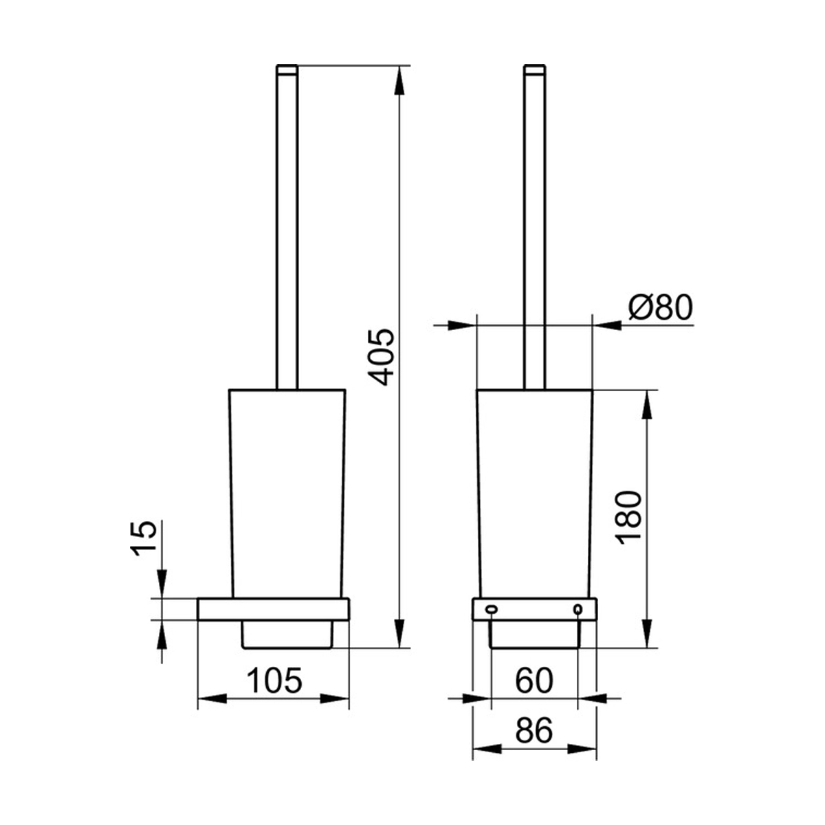 Keuco Edition 11 Toilet Brush Set - Image 2