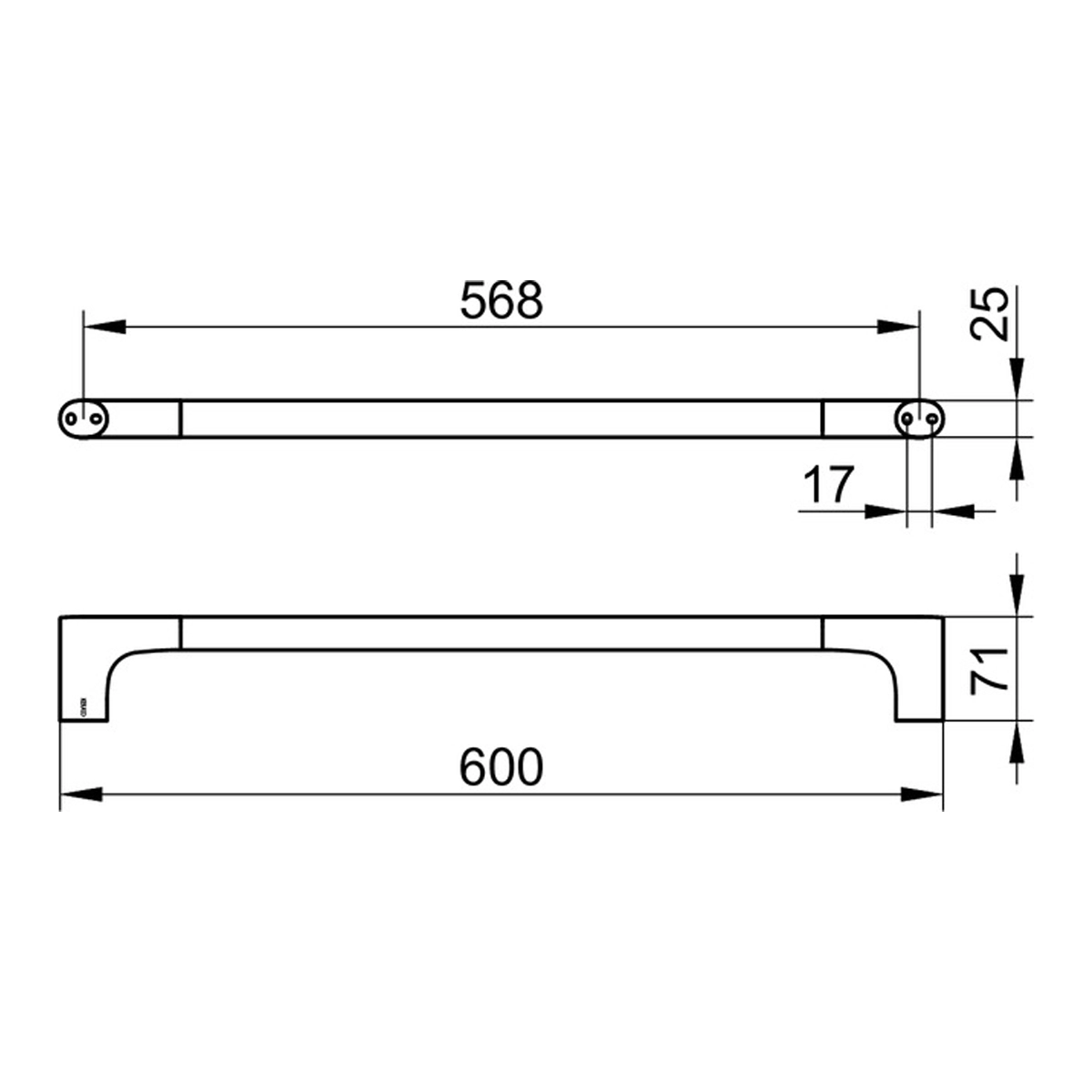 Keuco Edition 400 Bath Towel Rail 60cm, Chrome - Image 2