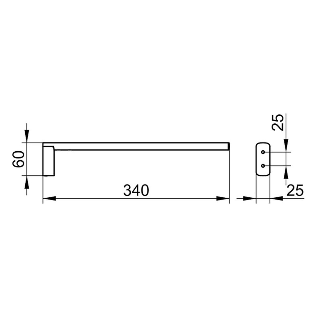 Keuco Edition 400 Towel Holder 34cm, Chrome - Image 2