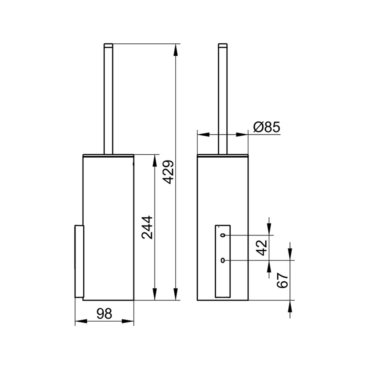 Keuco Edition 400 Toilet Brush Set, Chrome - Image 2