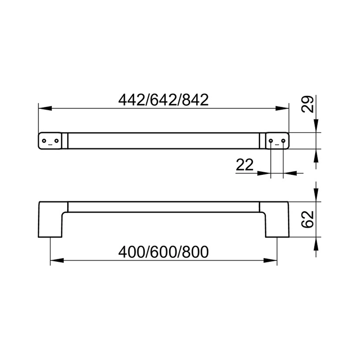 Keuco Moll Towel rail, 40cm - Image 2
