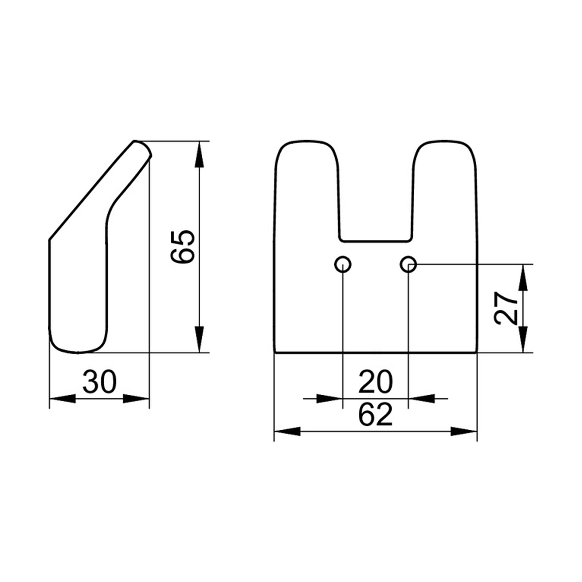 Keuco Moll Towel hook double - Image 2
