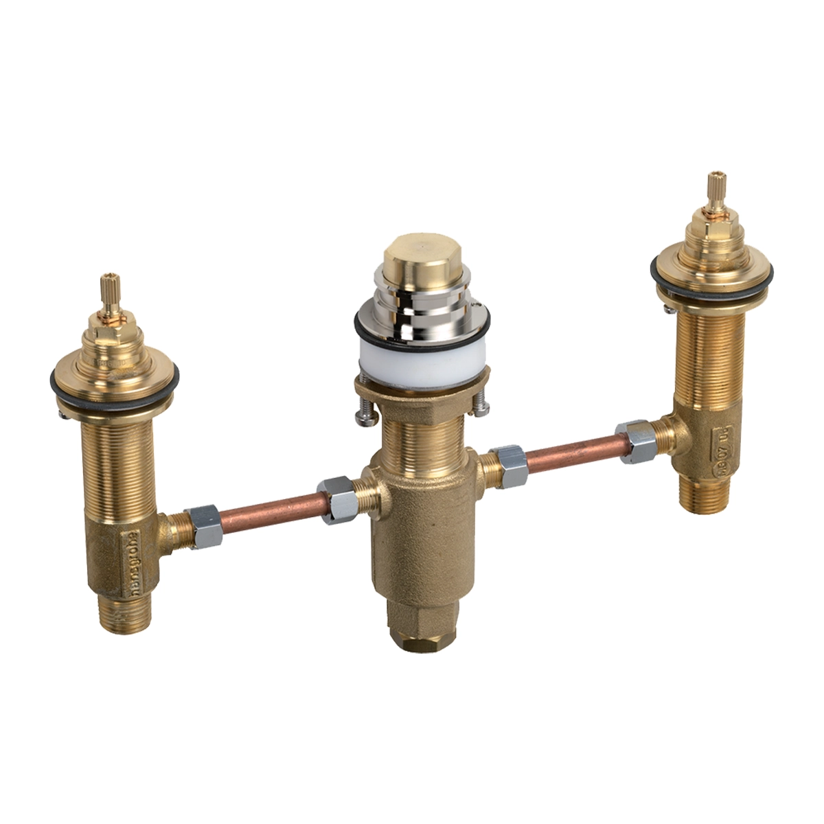 Basic set for 3 hole rim mounted bath mixer