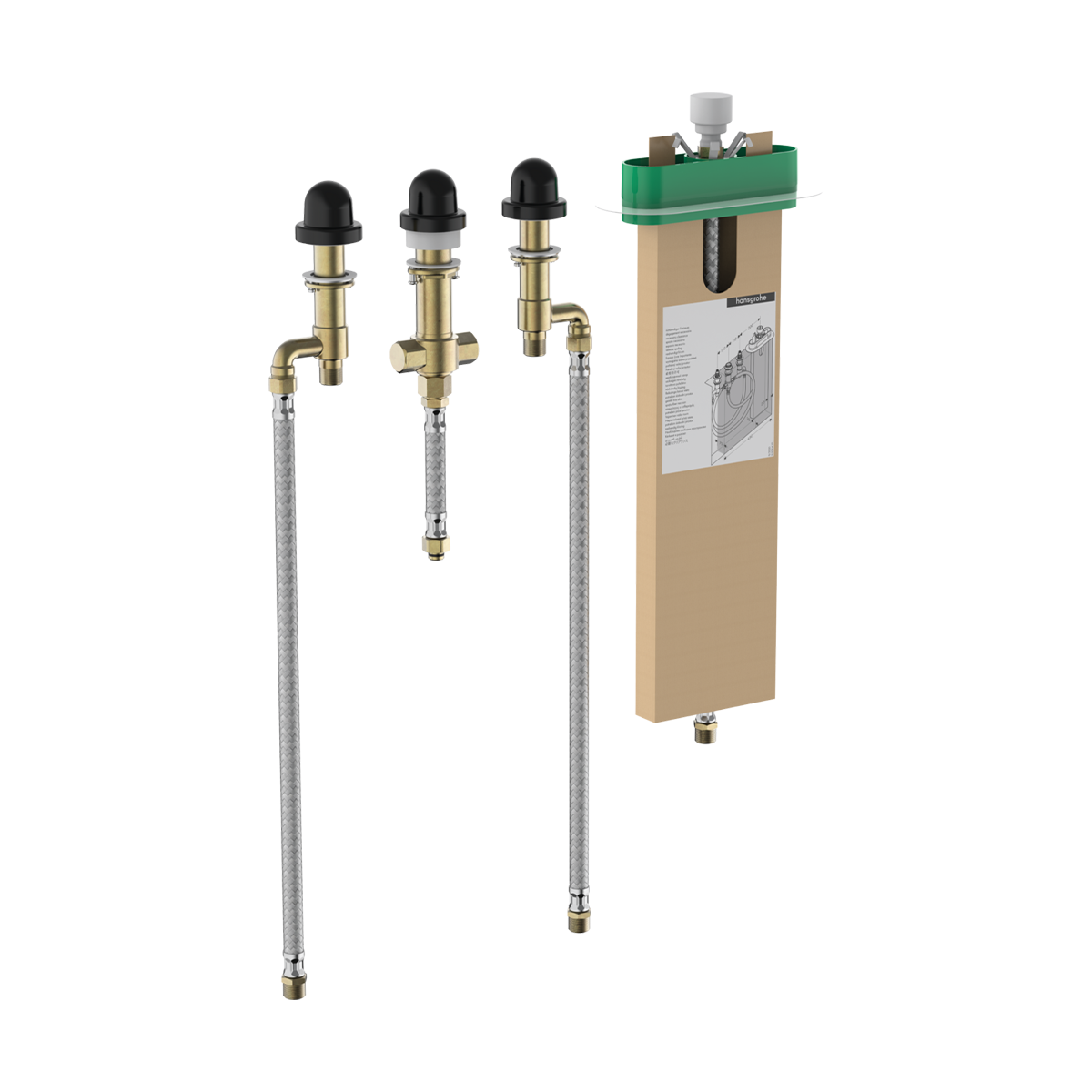 Basic set for 4 hole rim mounted bath mixer