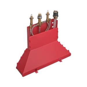 Basic set for 4 hole rim mounted bath mixer with Secubox