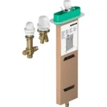 Basic set for 3 hole rim mounted single lever bath mixer