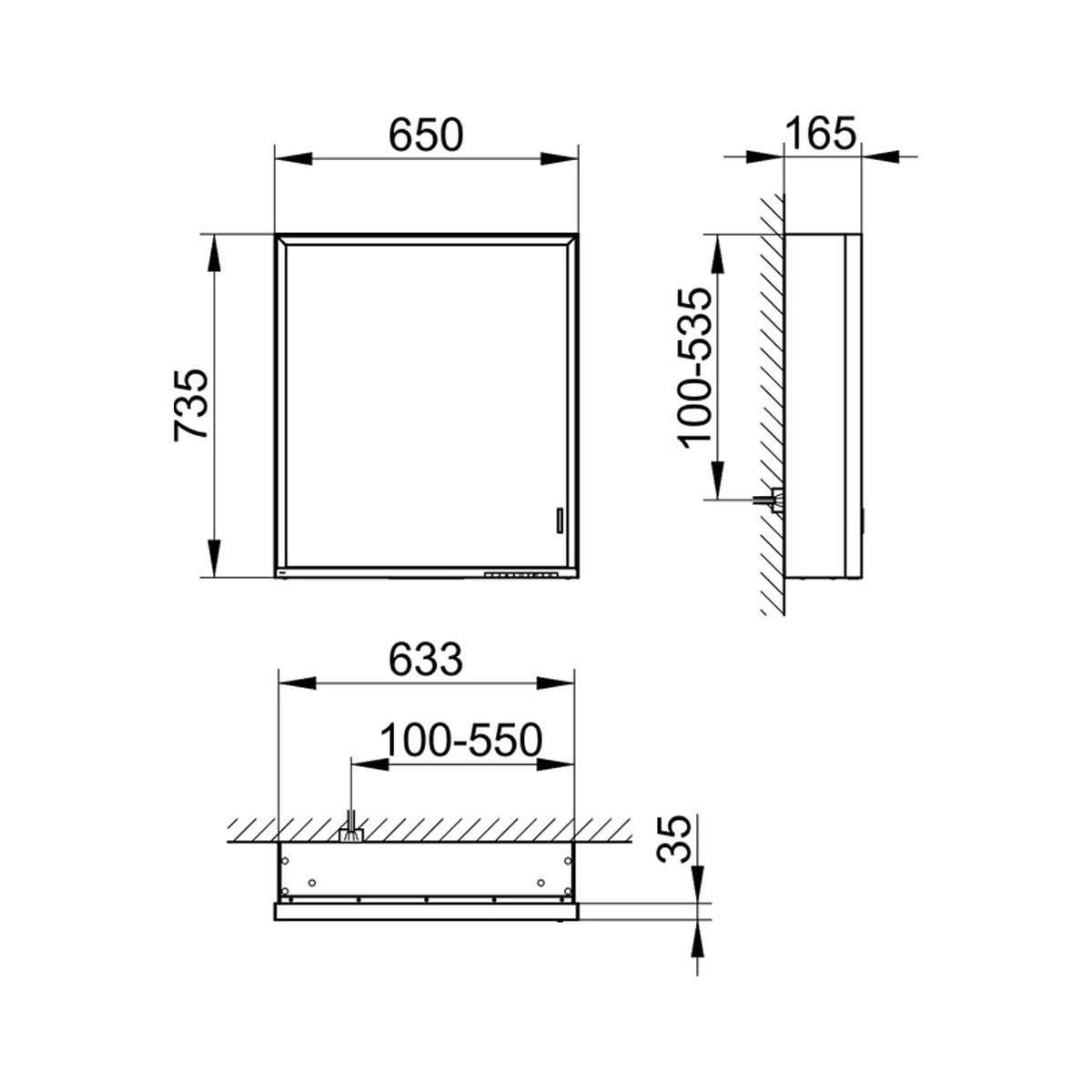 Keuco Royal Lumos Mirror Cabinet (Long Door) - 650mm - Image 2