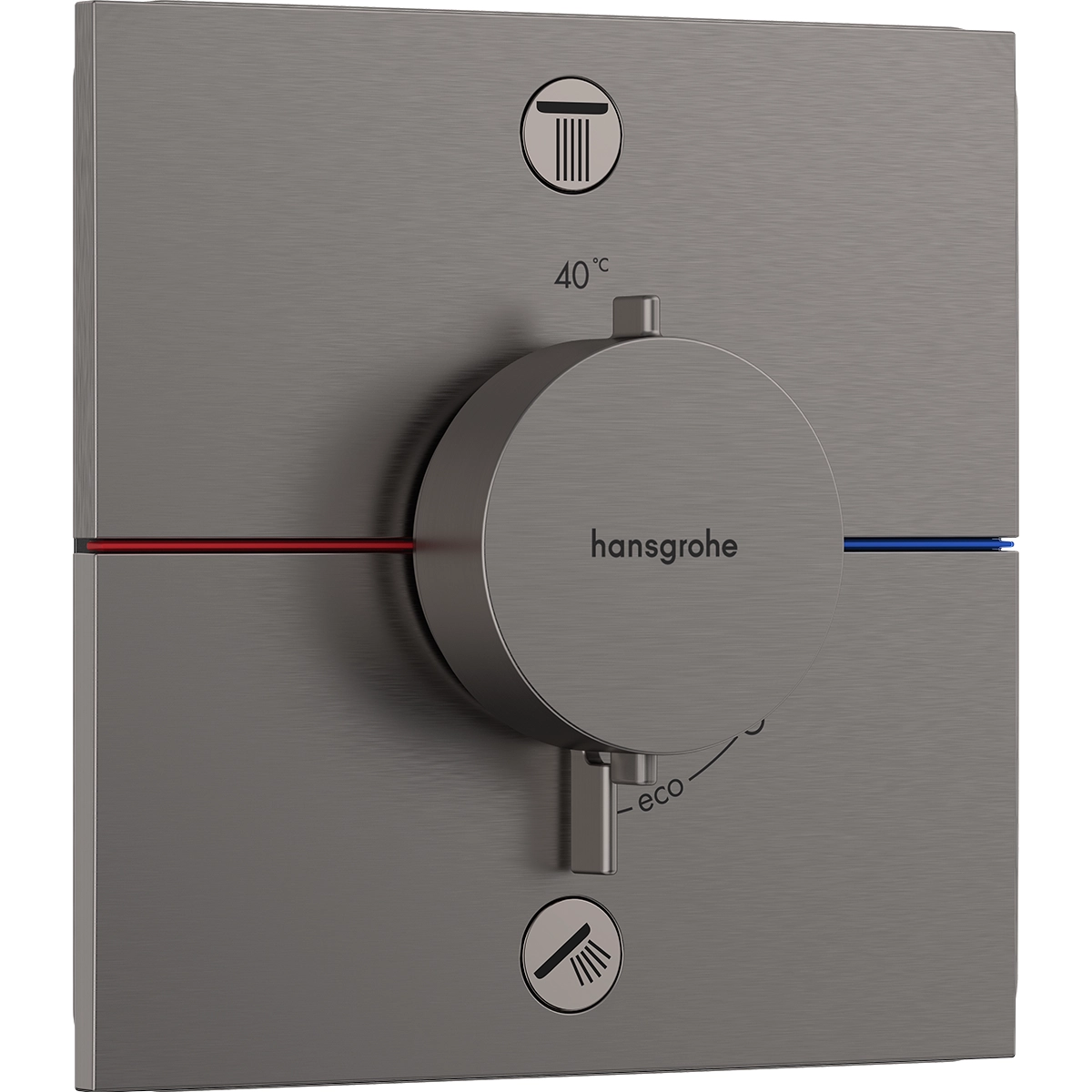ShowerSelect Comfort E 2 Outlet Brushed Black Chrome