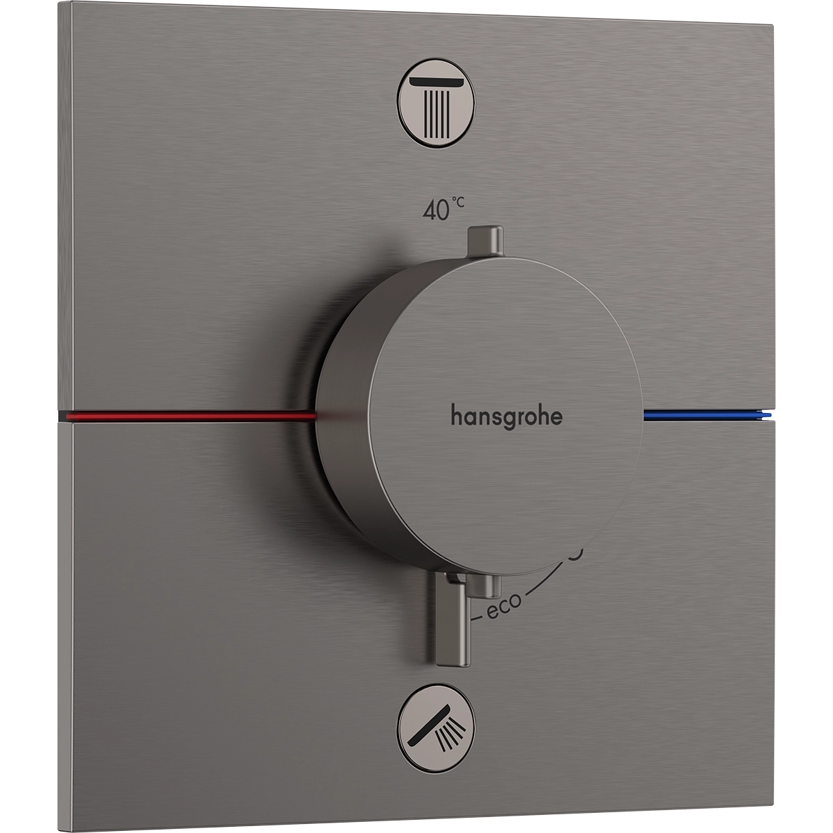 ShowerSelect Comfort E 2 Outlet Brushed Black Chrome