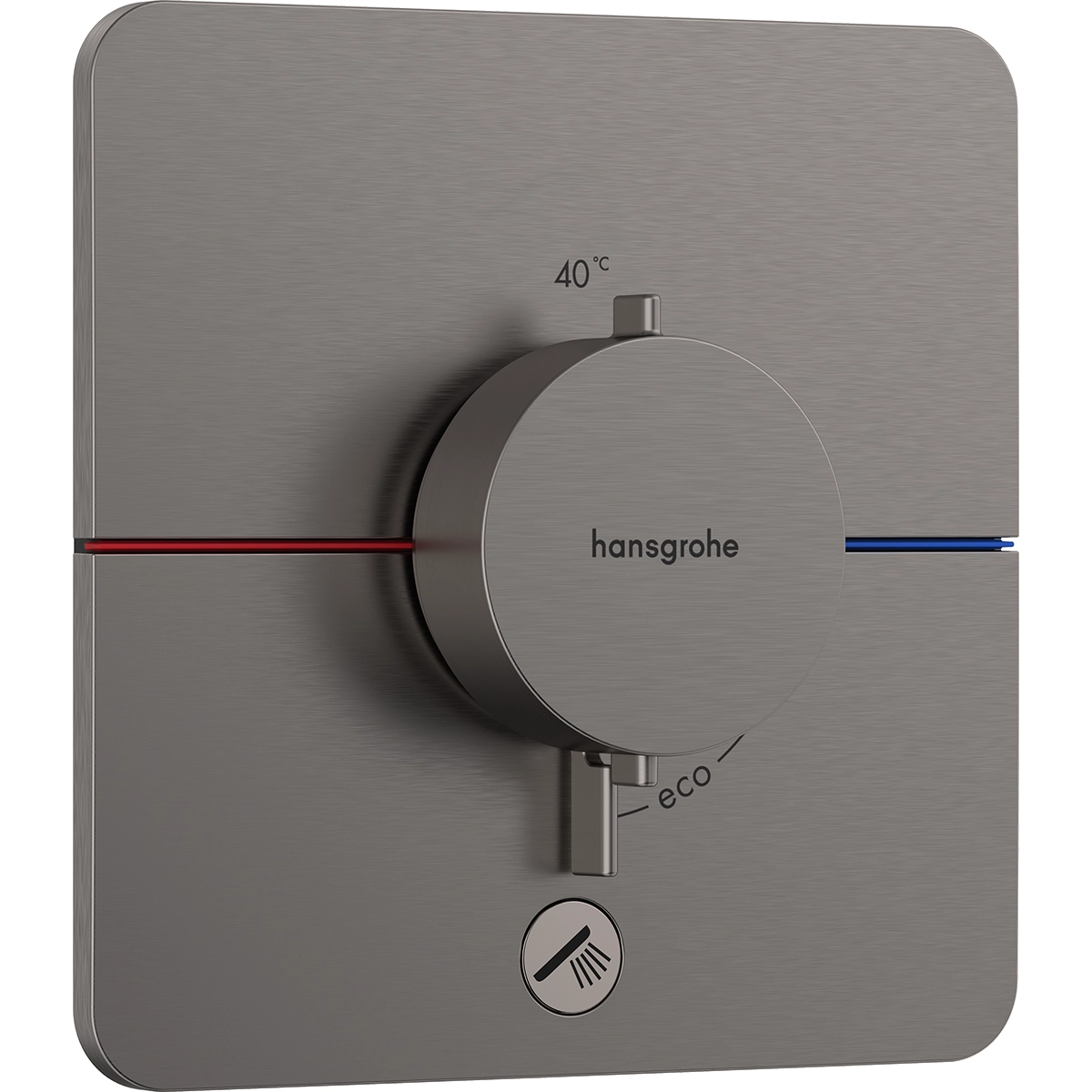 ShowerSelect Comfort Q Temperature Control With 1 Outlet Brushed Black Chrome