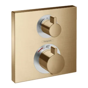 Ecostat Square Thermostatic mixer 2 Outlet  Brushed Bronze