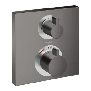 Ecostat Square Thermostatic mixer 2 Outlet  Brushed Black Chrome