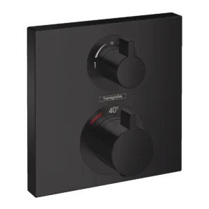 Ecostat Square Thermostatic mixer 2 Outlet  Matt Black