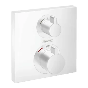 Ecostat Square Thermostatic mixer 2 Outlet  Matt White