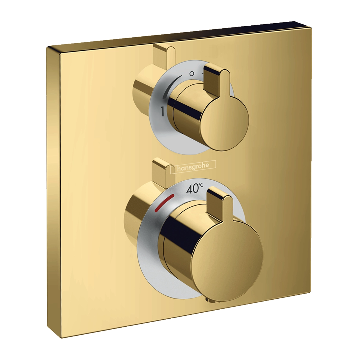 Ecostat Square Thermostatic mixer 2 Outlet Polished Gold Optic Polished Gold Optic