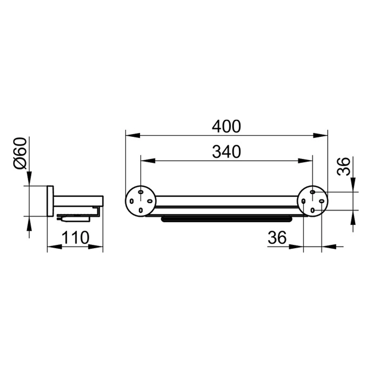 Keuco Edition 90 Shower Shelf, with integrated glass wiper - Image 2
